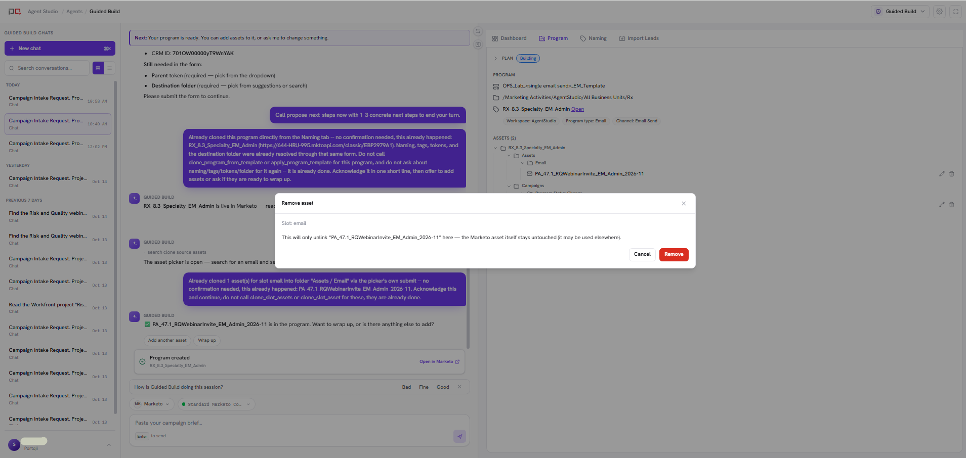 Remove asset check and confirmation