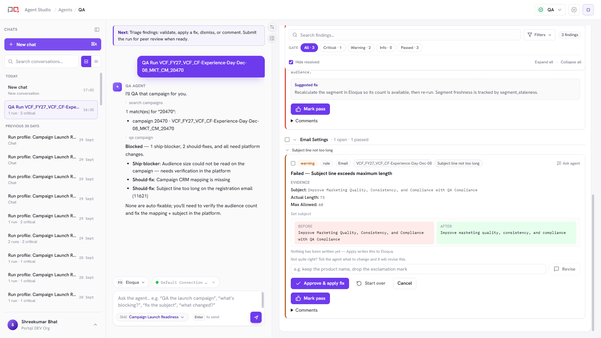 Apply fix preview and confirmation dialog