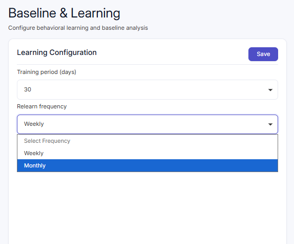 Baseline configuration settings